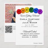 Rainbow Flowers Wedding Invitation Kaart (Voorkant / Achterkant)