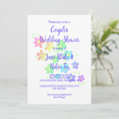 Rainbow Flowers Wedding Shower Uitnodiging (Staand voorkant)