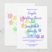 Rainbow Flowers Wedding Shower Uitnodiging (Voorkant / Achterkant)