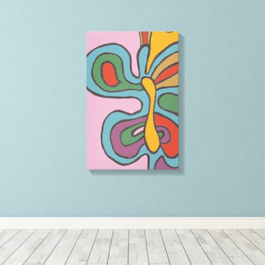 Rainbow Flutterfly Canvas Afdruk (Insitu (Houten vloer))