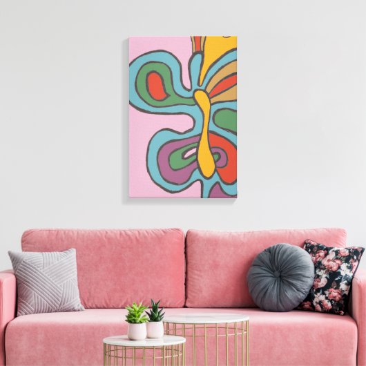Rainbow Flutterfly Canvas Afdruk (Insitu (Woonkamer))