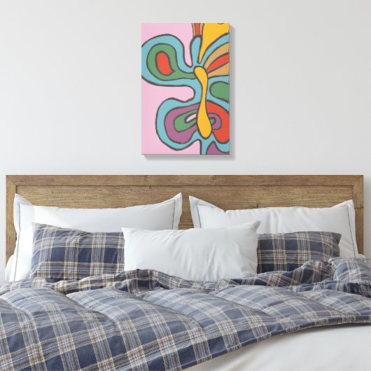 Rainbow Flutterfly Canvas Afdruk (Insitu (Slaapkamer))