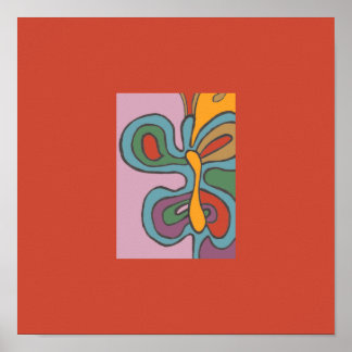 Rainbow Flutterfly Poster