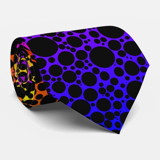 Rainbow Foam Black Stropdas (Opgerold)