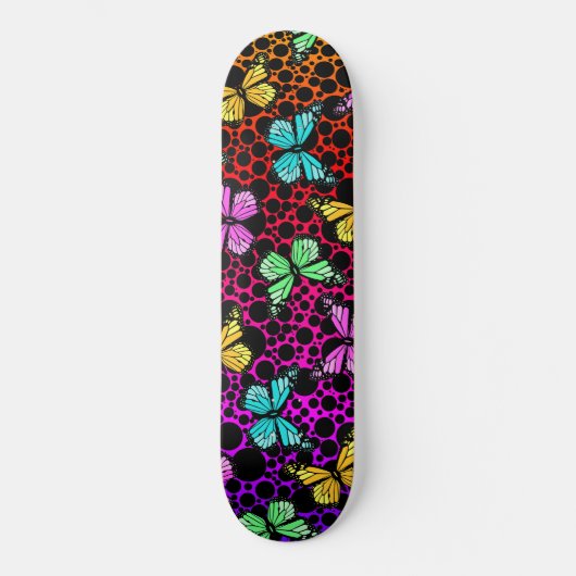 Rainbow Foam Butterflies Persoonlijk Skateboard (Voorkant)