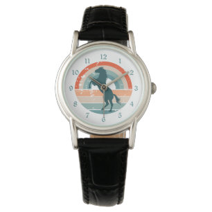 Rainbow fokblauwpaard horloge
