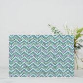 Rainbow Folie ZigZag Pattern Briefpapier (Staand voorkant)