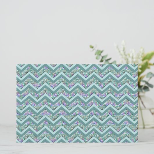 Rainbow Folie ZigZag Pattern Briefpapier (Staand voorkant)