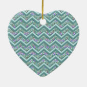 Rainbow Folie ZigZag Pattern Keramisch Ornament (Achterkant)