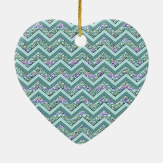 Rainbow Folie ZigZag Pattern Keramisch Ornament (Achterkant)
