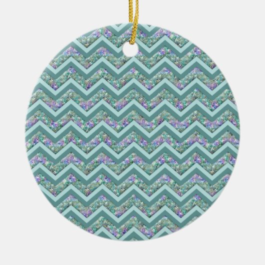 Rainbow Folie ZigZag Pattern Keramisch Ornament (Voorkant)