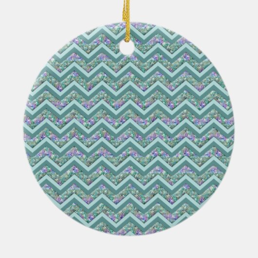 Rainbow Folie ZigZag Pattern Keramisch Ornament (Achterkant)