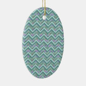 Rainbow Folie ZigZag Pattern Keramisch Ornament (Rechts)