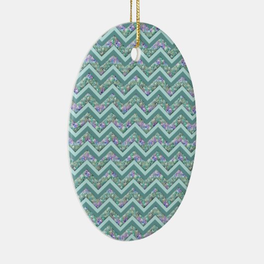 Rainbow Folie ZigZag Pattern Keramisch Ornament (Rechts)