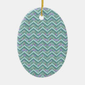 Rainbow Folie ZigZag Pattern Keramisch Ornament (Voorkant)
