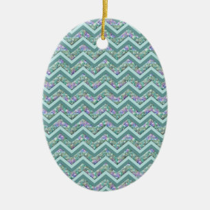Rainbow Folie ZigZag Pattern Keramisch Ornament