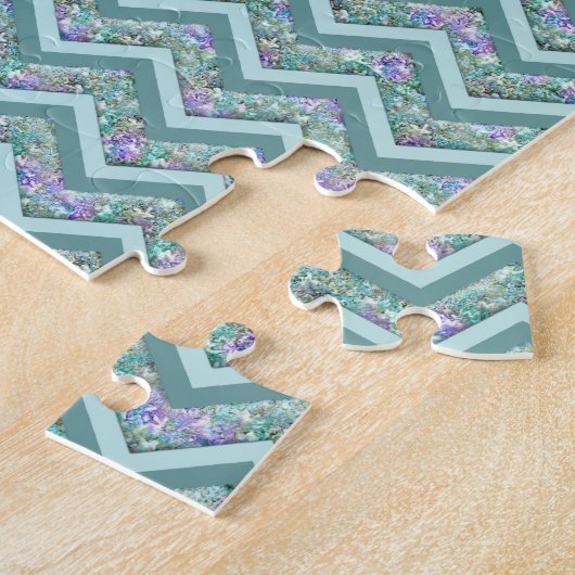 Rainbow Folie ZigZag Pattern Legpuzzel (Zijkant)