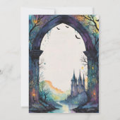 Rainbow Forest Castle Arch Pagan Handfasten Kaart (Achterkant)