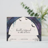 Rainbow Forest Castle Arch Pagan Handfasten RSVP Kaartje (Staand voorkant)