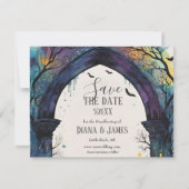 Rainbow Forest Castle Arch Pagan Handfasten Save The Date (Voorkant)