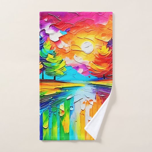 Rainbow Forest Sunset Dreams Bad Handdoek (Handdoek)