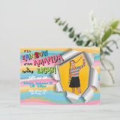 Rainbow Foto Birthday Party Kaart (Staand voorkant)