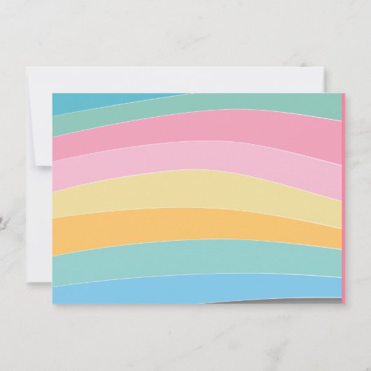 Rainbow Foto Birthday Party Kaart (Achterkant)