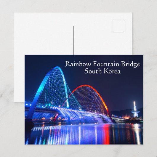 Rainbow Fountain Bridge Zuid-Korea Briefkaart (Voorkant / Achterkant)