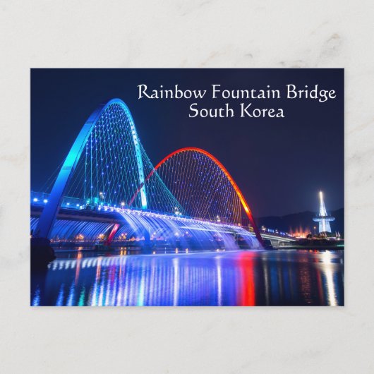 Rainbow Fountain Bridge Zuid-Korea Briefkaart (Voorkant)