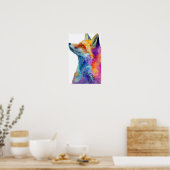 Rainbow fox poster (Keuken)