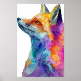 Rainbow fox poster