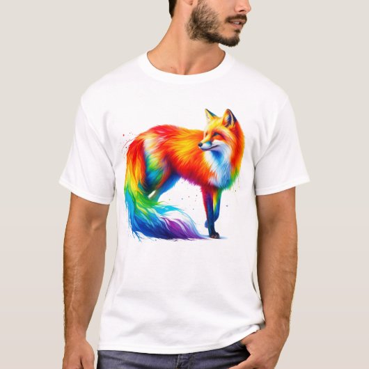 Rainbow Fox T-shirt (Voorkant)