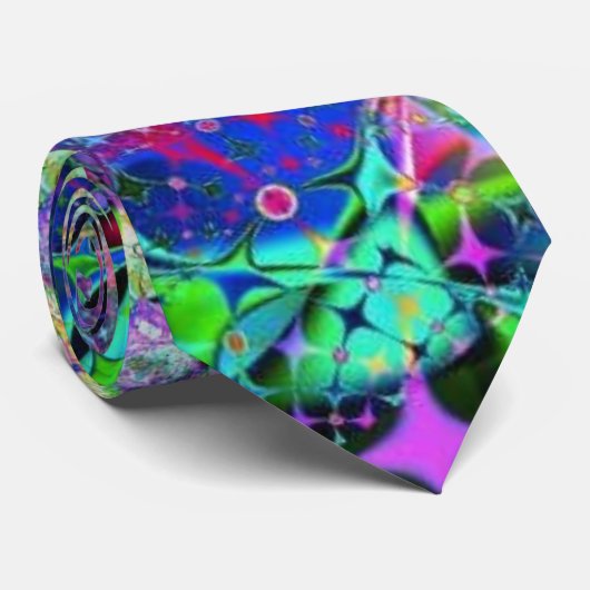 Rainbow Fractal Art Stropdas (Opgerold)