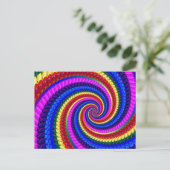 Rainbow Fractal Art Swirl Pattern Briefkaart (Staand voorkant)