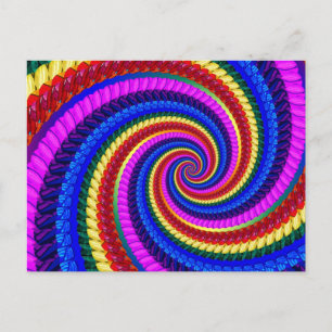 Rainbow Fractal Art Swirl Pattern Briefkaart