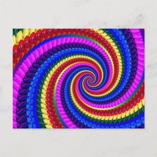 Rainbow Fractal Art Swirl Pattern Briefkaart (Voorkant)