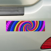 Rainbow Fractal Art Swirl Pattern Bumpersticker (Op auto)