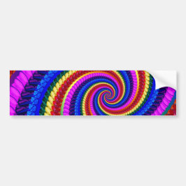 Rainbow Fractal Art Swirl Pattern Bumpersticker