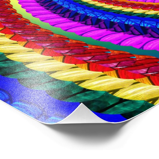 Rainbow Fractal Art Swirl Pattern Foto Afdruk (Hoek)