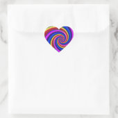 Rainbow Fractal Art Swirl Pattern Hart Sticker (Tas)