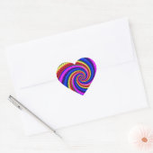 Rainbow Fractal Art Swirl Pattern Hart Sticker (Envelop)