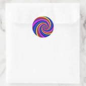 Rainbow Fractal Art Swirl Pattern Ronde Sticker (Tas)