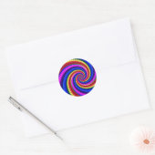Rainbow Fractal Art Swirl Pattern Ronde Sticker (Envelop)