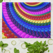 Rainbow Fractal Art Swirl Pattern Theedoek (Gevouwen)