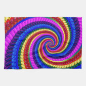 Rainbow Fractal Art Swirl Pattern Theedoek (Horizontaal)