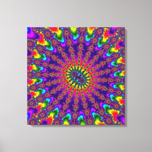 Rainbow Fractal Burst Canvas Afdruk (Voorkant)
