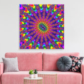 Rainbow Fractal Burst Canvas Afdruk (Insitu (Woonkamer))