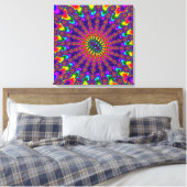 Rainbow Fractal Burst Canvas Afdruk (Insitu (Slaapkamer))