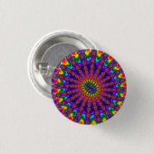 Rainbow Fractal Burst Ronde Button 3,2 Cm (Voorkant /achterkant)