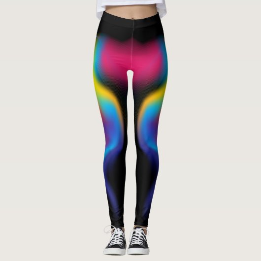 Rainbow fractal design leggings (Voorkant)